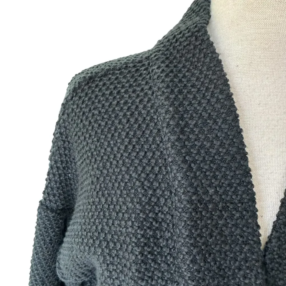 Marine Layer Women's Birdseye open-front cardigan sweater Black  Size Small